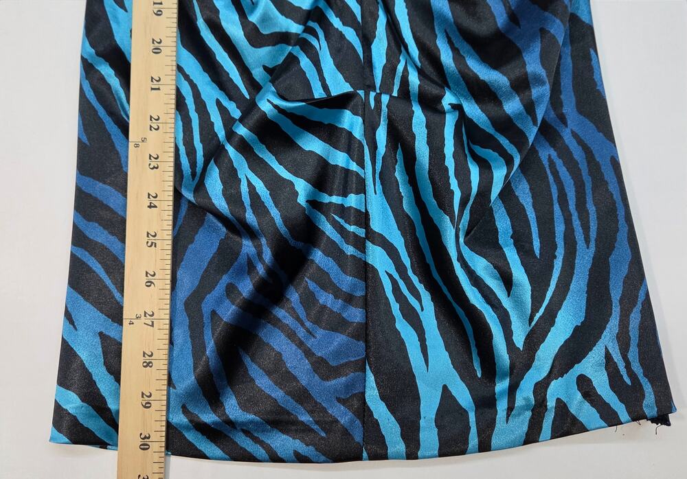 Jump Apparel Blue Black Zebra Strapless Bodycon Mini Dress Size 3